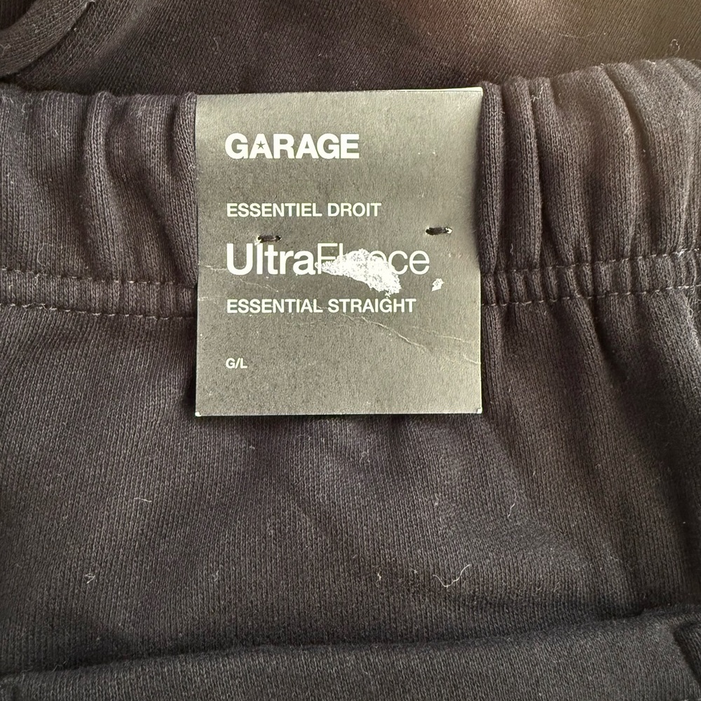 Garage UltraFleece Straight Leg Sweatpants Black NWT Size L - Picture 9 of 10